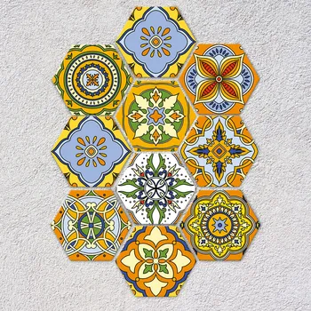 10VNT Šešiakampis Maroko Stiliaus Grindų Lipdukas Plytelių Lipdukai 