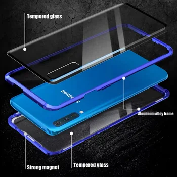 Dvipusis Magnetinio Absorbcijos Metalo Case For Samsung Galaxy A10 A10S 360 Pilną Apsauginį Dangtelį Galaxy A20 20S atveju