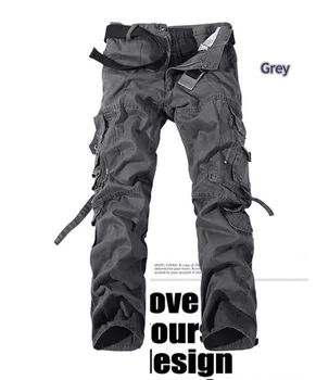 Vyrams, darbo drabužiai Didelių Krovinių Sunkiųjų Multi-Pocket Karinio Tipo Kelnės Prarasti Didelis Metrų Pavasario Ir Vasaros vyriškos Laisvalaikio Kelnės