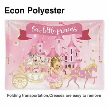 Allenjoy fotografijos fonas rožinė pilis princesė mergina reklama moliūgų vežimas gimtadienio baby shower dekoro fone photophone