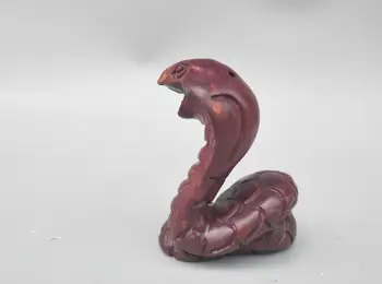 Kinija Namų kolekcijos rankų darbas, medžio drožyba gyvatė mažas statula