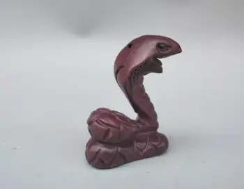 Kinija Namų kolekcijos rankų darbas, medžio drožyba gyvatė mažas statula