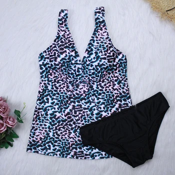 2020 Nauja Seksuali Leopardas Spausdinti Tankini Keltą Moterų maudymosi kostiumėlį Plius Dydis maudymosi Kostiumėliai, Maudymosi Kostiumą, Vasaros Paplūdimio Drabužiai Plaukimo Kostiumas 3XL