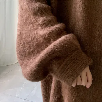 LANMREM 2020 Moterų sutirštės šiltas kintted cardigan prarasti derliaus dydį, rudenį, žiemą megztinis paltai famale naujas YJ738