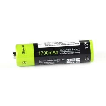 ZNTER 1,5 V AA įkraunamos baterijos, USB 1700mAh AA įkraunamas ličio polimero baterija greitai įkrauti per Mikro USB kabelis