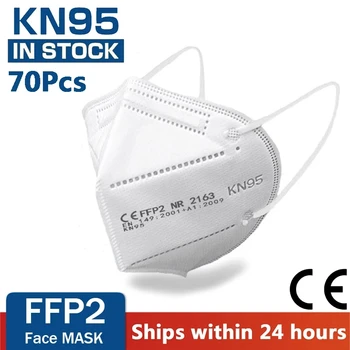 70 Vienetų filtros mascarillas gp2 CE FFP2 Veido Kauke 5 Sluoksnių Filtras Apsaugos, Sveikatos Priežiūros Kvėpuojantis 95% Burną Kaukės