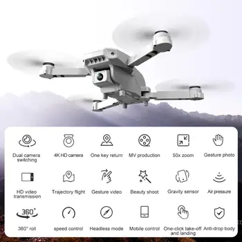 Mini Drone 4K HD Kamera, Aukštis Hold Režimu RC Quadcopter Lankstymo Porankis UAV 360° Roll Sraigtasparnis Dron Žaislas Dovana Vaikams VS E58 E68