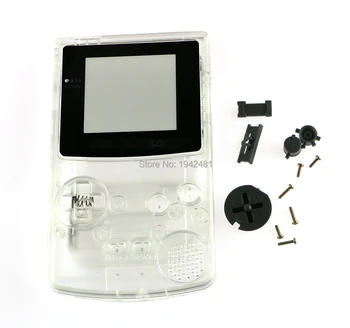 10sets/daug 5 spalvų pilnas korpusas su lukštais atveju su ekrano objektyvas visiškai varžtai ir mygtukų GBC Gameboy Spalva GBC