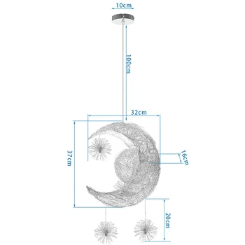 LED Moon Star Sieniniai šviestuvai Šiuolaikinės G4 90-260V Patalpų Apšvietimas, Dekoracijos Kabo Lempa Vaikų Miegamasis Pakabukas Žibintas Šviestuvas