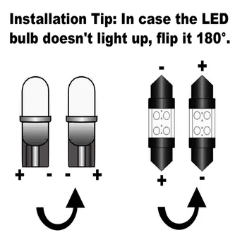 11Pcs Baltos LED Lemputės Interjero Paketas Rinkinį, Skirtą 