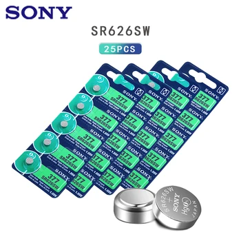 25pcs Sony 1.55 V AG4 Baterija SR626 377 LR626 LR66 SR66 SR626SW 377A Mygtuką Ląstelių Žiūrėti Monetos G4 Baterijų Dalykėlių Laikrodžiai