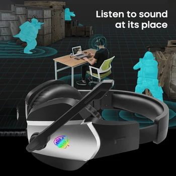 Žaidimų Ausinės Su Mikrofonu & RGB Šviesos, Laidinis PC laisvų Rankų įranga Su 7.1 Stereo Surround Sound Over-Ear Ausines, PC Nešiojamas kompiuteris