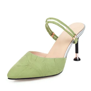 Sandalias mujer 2020 naujas moterys pavasarį viena batų du dėvėti nurodė aukšti kulniukai vasaros sandalai, šlepetės siurbliai didelis dydis 33-50 YM-200
