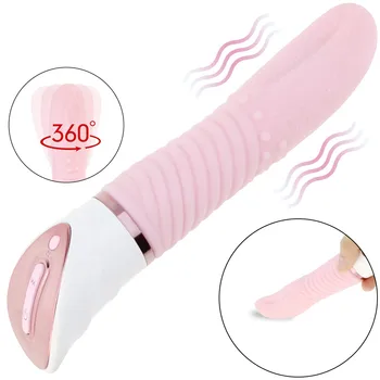 Didelis liežuvis flirtuoti žaislas massager 2-in-1 burnos klitorio stimuliatorius dildo vibratorius massager makšties sekso žaislai moterims