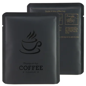 10X12cm Matte Black/ Red Šilumos Sandari Kavos Pakuotės Maišelis kavos miltelių maišelis kavos pupelių organizacija su kavos puodelį, dizainas