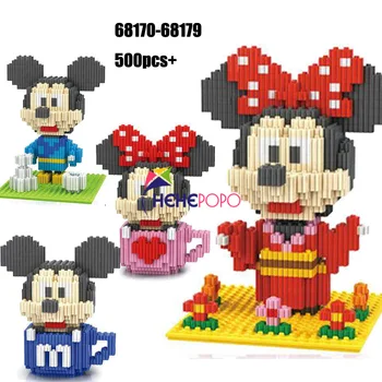 500pcs+ 68170-68179 Miki Minia Pelės Kūrybinio Modelio Viduryje Plytos, Statyba akmenys Mielas Švietimo Žaislas Merginos Princesė Žaislai