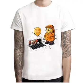 2017 JIS filmo Marškinėliai vyriški stephen king spausdinti Aukštos Kokybės klounas Viršūnes Tees baimės helovinas pennywise Užsakymą vyrų t-shirt