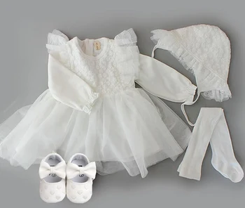 Baby kūdikių mergaitė princesė dress krikštynos, krikštas vestuves baby shower dovana šeimos nuotrauką nuotraukų fotografavimo TUTU suknelė