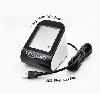 TEKLEAD Automatinė 2D brūkšninių kodų Skaitytuvas Hands-Free USB QR Barcode Reader 