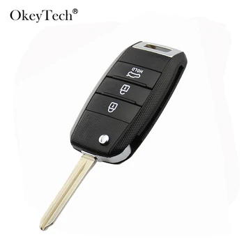 OkeyTech 3 Mygtuką, Flip Folding Automobilio Raktas Shell 