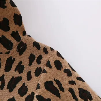 Rudenį Bamblys Kūdikių Mergaitės Berniukai Leopardas Spausdinti Gobtuvu Romper Ilgomis Rankovėmis Užsegama Užtrauktuku Jumpsuit Kūdikių Atsitiktinis Homewear Drabužiai