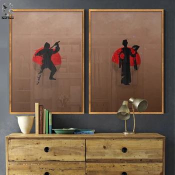 Japonų Geiša Ninja Samurajus Drobė, Aliejus, Tapyba, Modernus Sienos Menas Nuotraukas Kambarį Namo Apdaila Plakatai Ir Spausdina