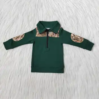 Nauji Kūdikių Berniukų marškinėliai, Žalios Spalvos Turn-Žemyn Apykaklės komplektus ilgomis rankovėmis populiarus vaikams drabužių