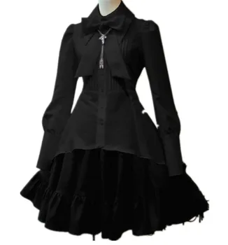 Cosplay tarnaitė lolita suknelė vintage polo apykakle bowknot kawaii suknelė falbala kratinys viktorijos suknelė gothic lolita op loli cos