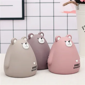 Kūrybinės Naujų Produktų Animacinių filmų Bear Rabbit Mielas Piggy Bank Vinilo Piggy Bank ir Lūžimui Monetos Vamzdis Vaikų Dovanų