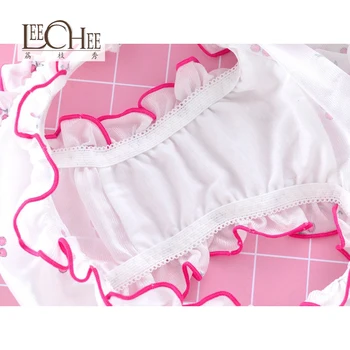 Vyšnių Tabletes Japonų Mergaitė Pavasario Metmenys-megzti Spausdinti Mažas juosmens Sexy Lady ' s Underwear Su Duona Trikampis LEECHEE JF1021