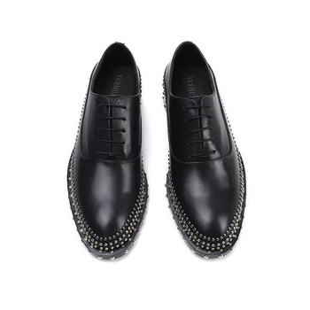 2020 naujas rankų darbo kniedės batai pirmas sluoksnis minkštos odos batai, mažai kaklaraištis Joker Britų stiliaus verslo atsitiktinis vyriški batai
