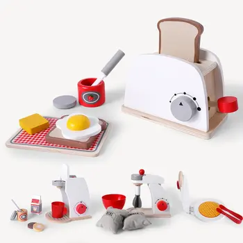Vaikų žaisti namus, virtuvė žaislų rinkinys medinių mergina modeliavimas stalo virimo ryžių berniukas kūdikio gimtadienio dovana