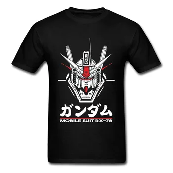 RX 78 Gundam Viršūnes Tees Vyrų Nuostabus Marškinėlius Vyrų Medvilninius Juodos spalvos Marškinėlius Gundam T-shirt Japonija Harajuku Gatvės Drabužių Geek RX-78 Kostiumas