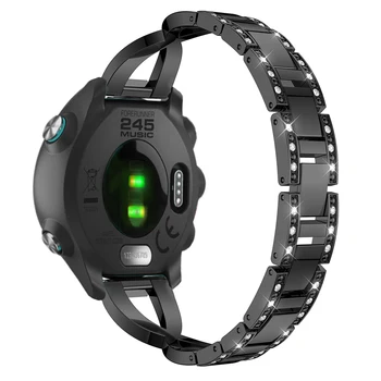 20mm Nerūdijančio Plieno Crystal Watchband Dirželis Juostos Garmin Forerunner 245/245 M/645/Vivoactive 3/Vivomove HR Apyrankės Apyrankės