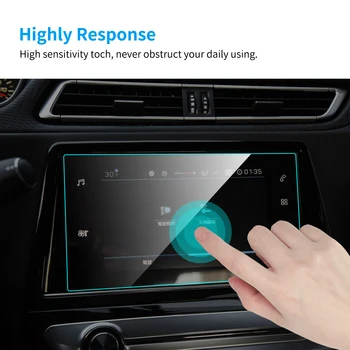 Už Peugeot 308 408 508 2008 3008 5008 Car GPS Navigacijos Screen Protector, Auto Interjero HD Aišku, Grūdintas Stiklas, Apsauginė Plėvelė