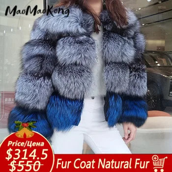 Moterų Švarkas Kailis Žiemą Nekilnojamojo Fox Fur Coat Žolės Liemenė Natūralaus Kailio Liemenė Mados Trumpas Prabanga Moteris, Kailiniai Paltai Natūralių Kailių