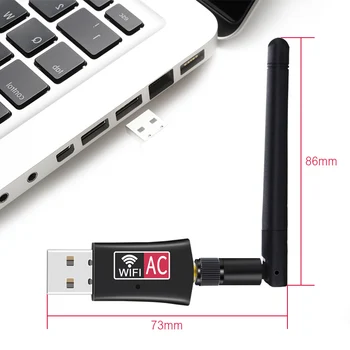 600Mbps USB WiFi Dongle Adapterį Dual Band USB Bevielio Tinklo Antenos PC Desktop Laptop Tablet 802.11 a/g/n/ac