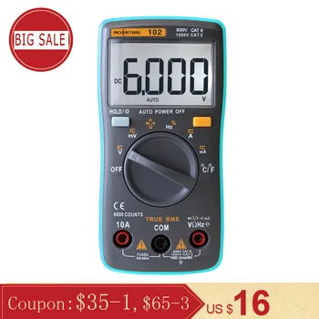 RICHMETERS RM102 Skaitmeninis Multimetras 6000 Skaičiuoja DC/AC Ammeter Voltmeter Omų Varža Diodų CapacitanceTemperature matuoklis