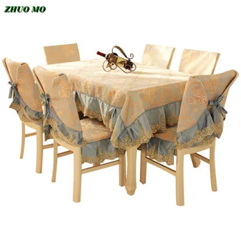 Prabanga Europos Turo Stačiakampio formos staltiesė ir kėdės apima valgomasis, kavos lentelė namų Puošybai staltiesės