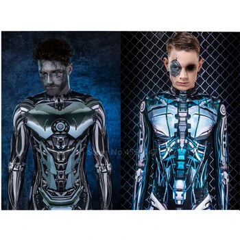 Halloween Kostiumai Suaugusiųjų Robotas Cosplay Kostiumų Jumpsuit Vyrai Mokslo Ateities Šiuolaikinės Mašinos Anime Berniukas Rompers Nuslėpti Drabužiai