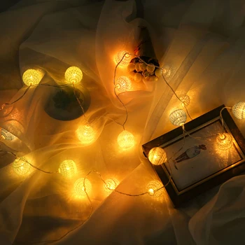 Medvilnės Kamuolys Led Styginių Šviesos 20 Galvą LED Žvaigždėtą String baterija Šviesos Fėjų Namų Naujųjų Metų Kalėdų Puošybos Šaliai Dekoro