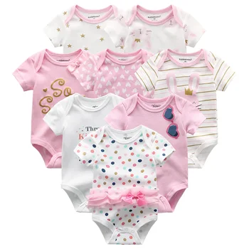 Kūdikių Drabužiai 8Pcs/daug vienos Lyties Naujagimio Boy&Girl Rompers roupas de bebes Medvilnės Kūdikiams, Vaikiška Jumpsuits Kūdikių Drabužiai.