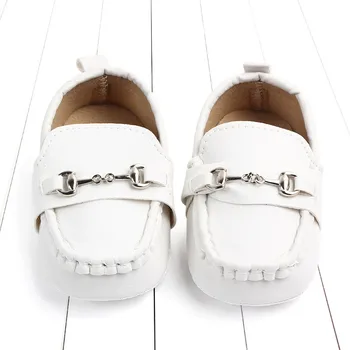 Naujas Mados Aukštos kokybės odos naujagimiui batus, Unisex balta 