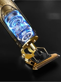 USB įkrovimo Plaukų Žoliapjovės kirpykla LCD Plaukų Clipper Mašina, plaukų pjovimo Barzda Žoliapjovės, Vyrų kirpimas Stilius įrankis