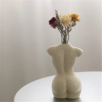 Body Art Dizaino Gėlių Vaza Nuogas Moters Skulptūra Gėlių Vaza Kūrybos Hobis Vaza Sodinimo Mašina, Namų Dekoro Dekoratyvinių A1449