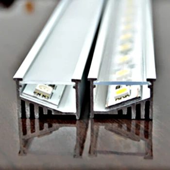 40m 20pcs 2m per gabalas SN2112 aliuminio profilis led šviesos juosta su pieniškas pasklidųjų taršos šaltinių padengti