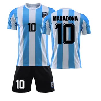 1986 m. Čempionų Maradona Jersey Nr. 10 Argentinos Vintage marškinėliai Atminimo Viršūnes Tees Rinkinys