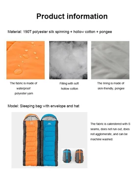 Nešiojamų Kempingo miegmaišis Ultralight Vandeniui 4 Sezonas Šiltas Vokas Turistinius miegmaišį Lauko Kelionės Žygiai