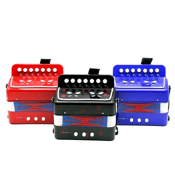Aukštos Kokybės 7-Klavišas 2 Bass Mini Mažas Akordeonas Akordeonas Švietimo Muzikos Instrumentas, Ritmo Grupė Žaislas Vaikams Juoda / Raudona / Mėlyna