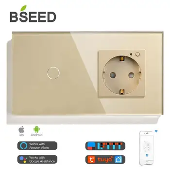 BSEED Smart Wifi Touch Jungiklis 1 Gauja ES Standartas ES Lizdas Dirbti Su Tuya 